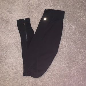 Fabletics black leggings with zipper detail size s